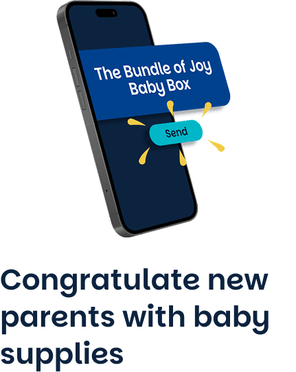 Congratulate new parents with baby supplies