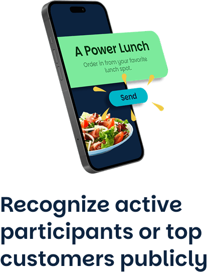 Recognize active participants or top customers publicly