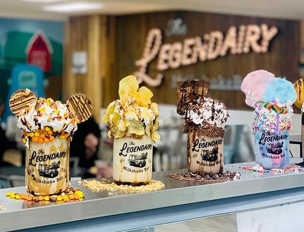 Counter with milkshakes