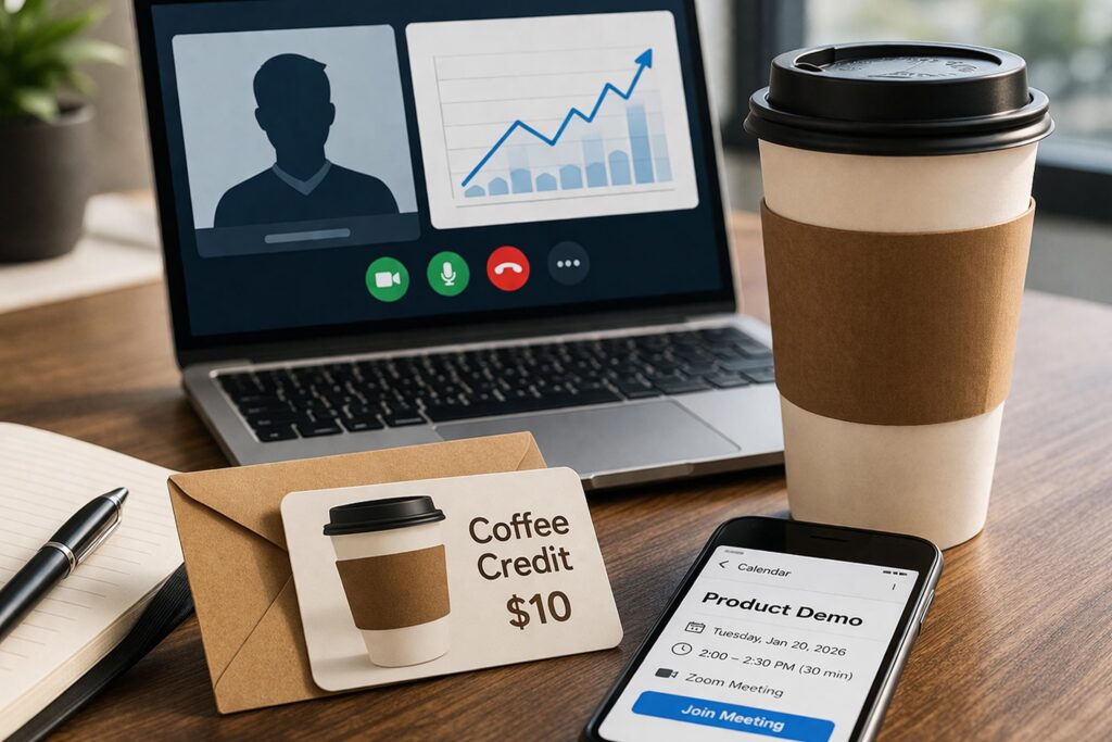Coffee credit and virtual meeting setup