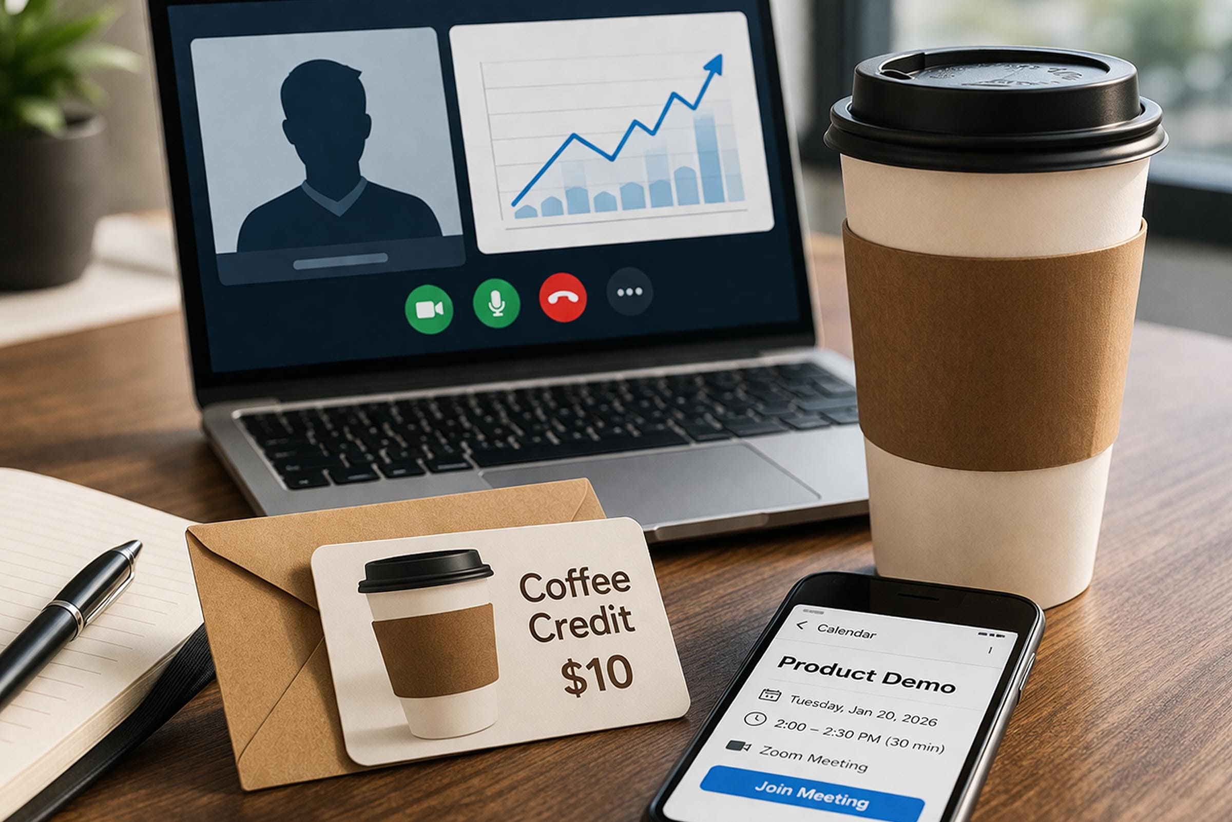 Coffee credit and virtual meeting setup