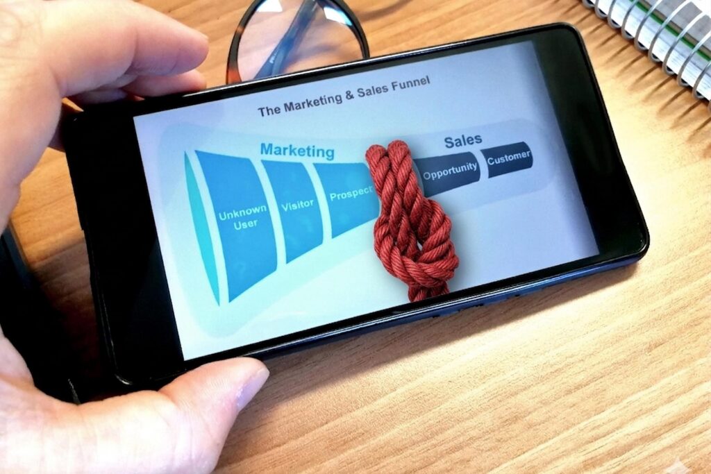 Marketing and sales funnel illustration